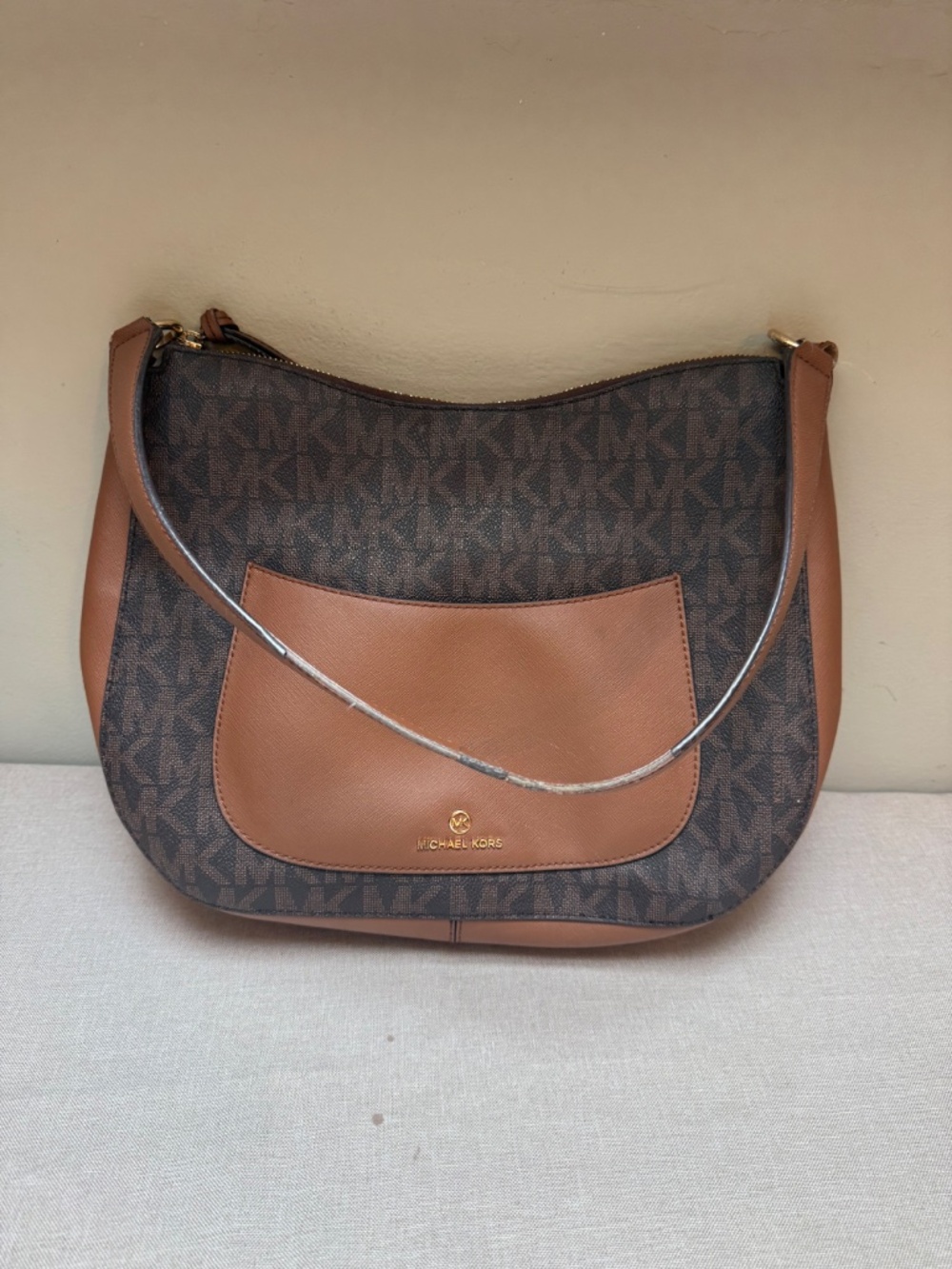 Michael Kors Large Eden Brown Hobo Shoulder Bag Purse - Picture 16 of 16